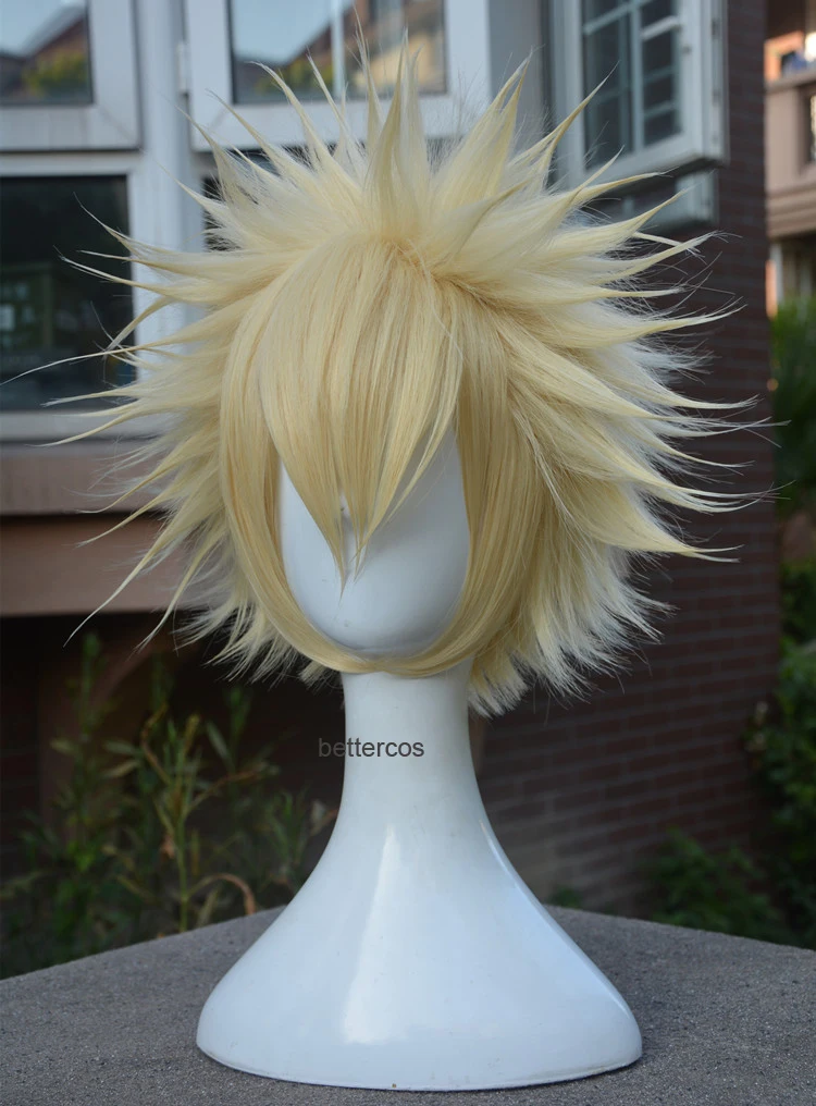 Парик для косплея My Boku no Hero моя Академия Bakugou Katsuki Bakugo короткие льняные светлые