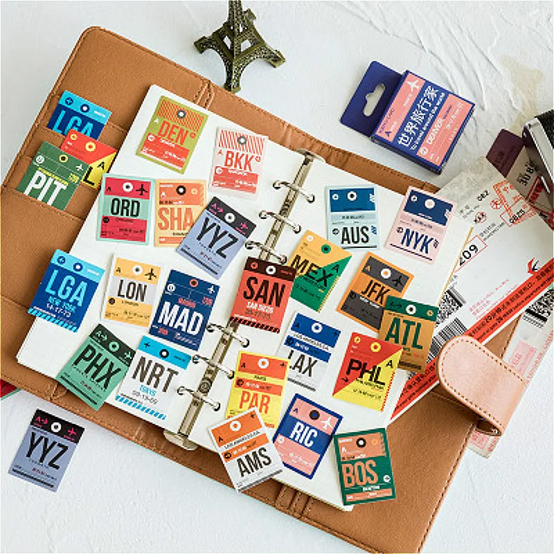 

45pcs Kawaii World Traveler Washi Tape Adhesive Tape Practical Shine DIY Sticker Scrapbooking Sticker Label Masking Tape
