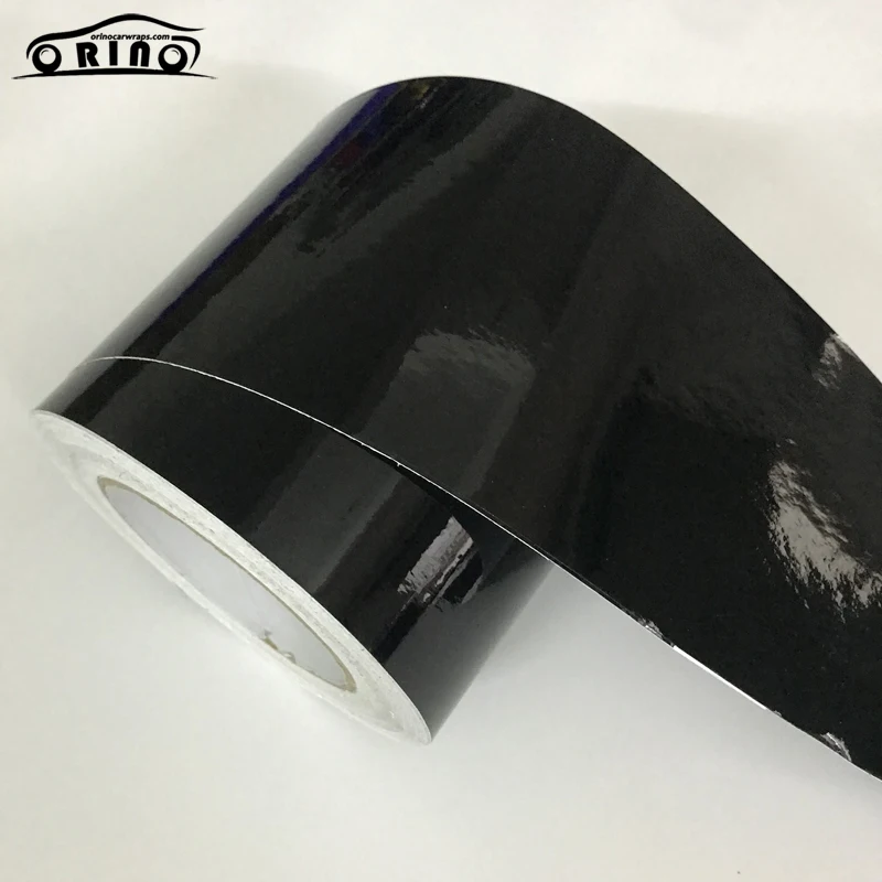 

10cm Width Gloss Black Air-Release Vinyl Wrap Roll Glossy Car Body Sticker Wrapping Foil