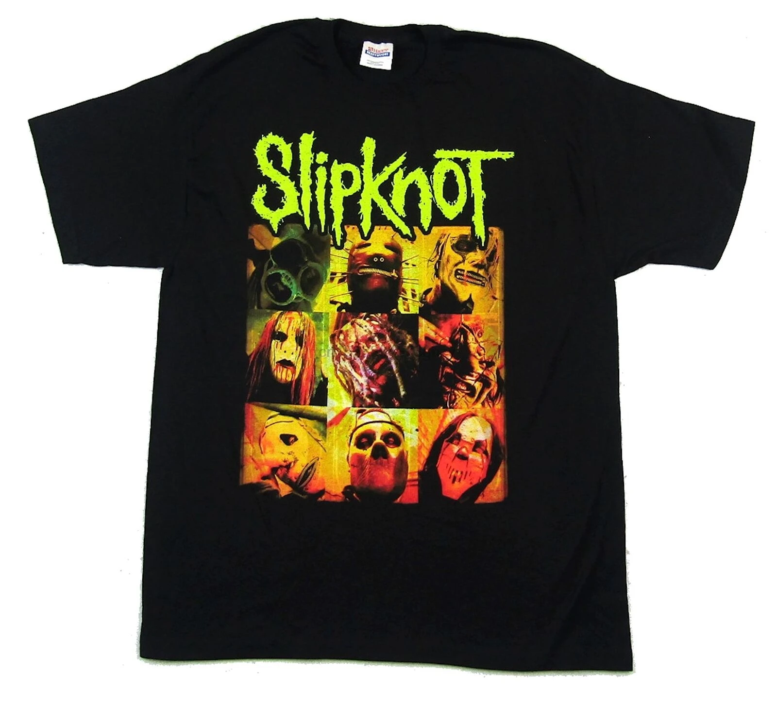 Slipknot зеленый логотип Желтые маски черная футболка новая официальная группа Мерч