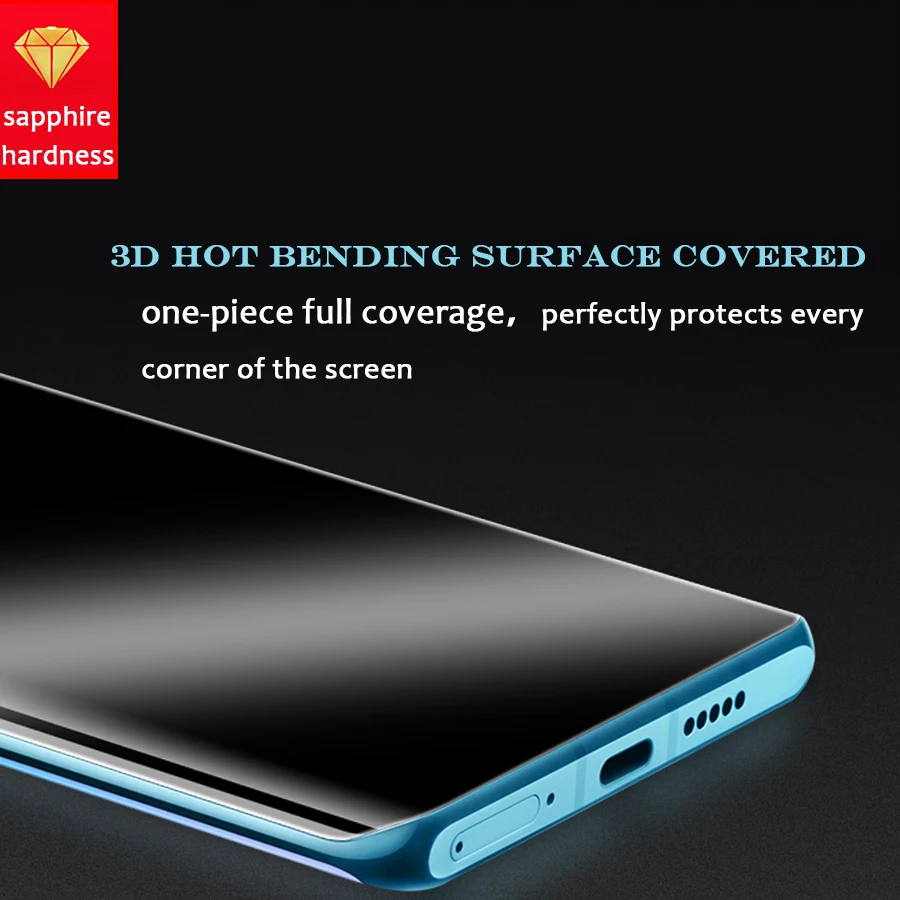 Полностью клейкое закаленное стекло для защиты экрана Oneplus 7T Pro 8 3D изогнутое