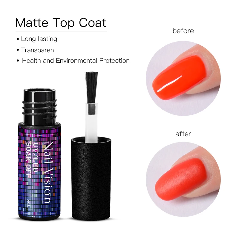 Зрение ногтей матовое верхнее покрытие для дизайна функциональный Гель-лак УФ-и