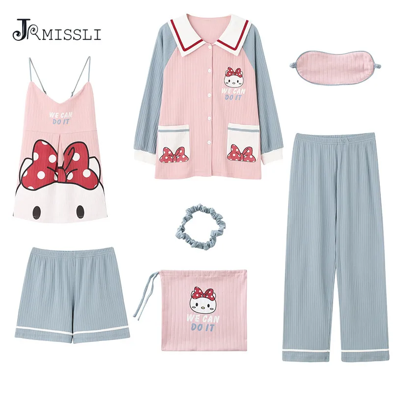 Розовая пижама JRMISSLI из 100% хлопка с длинным рукавом одежда для сна Повседневная