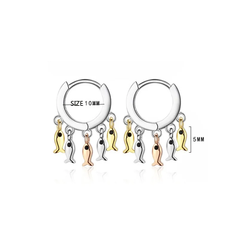 Женские маленькие серьги кольца SIPENGJEL простые в Корейском стиле с милой рыбкой