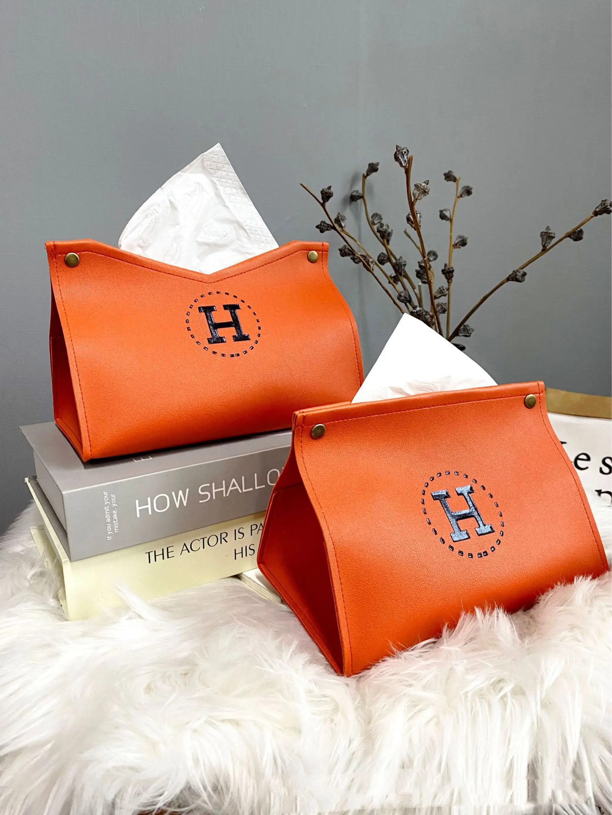 

Leather Tissue Box Car Toilet Pumping box Home Living Room Decoration Bedroom Kitchen Desktop Nordic Large Storage Box Wholesale