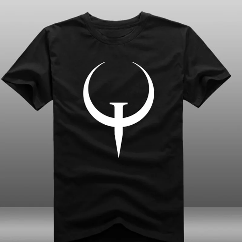 Camiseta de Juego Quake para hombre, camisa de manga corta de algodón, campeón de moda