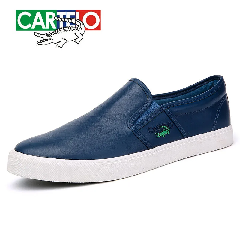 CARTELO/Новинка; Мужская обувь; удобная мужская обувь; комплект для ног; zapatillas hombre; обувь без застежки; повседневная обувь - Цвет: Синий