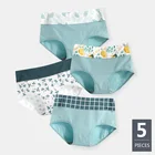 LANGSHA 5 шт.лот, женские хлопковые трусики с высокой талией, сексуальные трусы, нижнее белье для похудения, милое бесшовное белье с принтом, большие размеры XXL