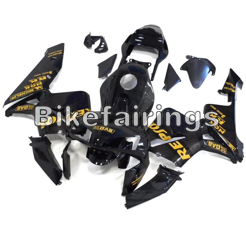 Black Gold Decals Bodywork Kit Sportbike Casing For Honda CBR600RR F5 2003 2004 Plastic Motorcycle Complete Fairings New | Автомобили и