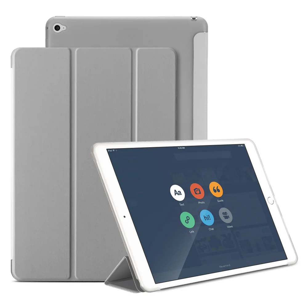 Чехол для iPad Air 2 Air 1, мягкий ТПУ задний смарт-чехол флип-чехол с подставкой PU кожаный чехол для iPad Air противоударный и пылезащитный