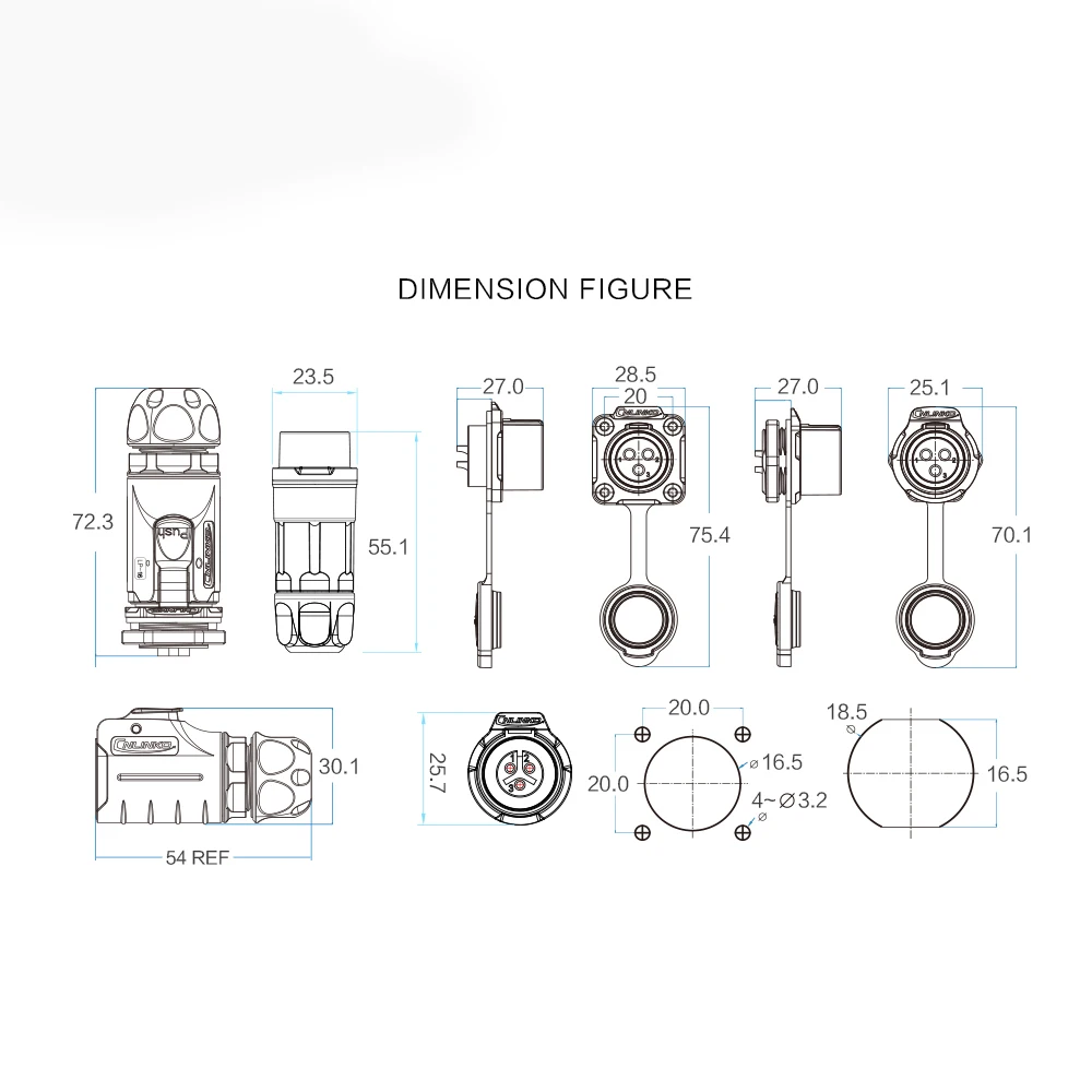 

Industrial 2 Pin Connector M16 Waterproof LED Male Female Plug Socket Aviation Connectors 10A 400V AC DC Power Charging Adapter