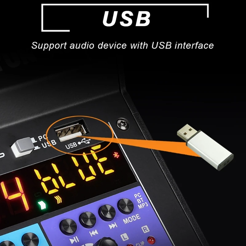 Микрофон DJ микшер звуковая карта караоке смеситель профессиональный 6 канальный