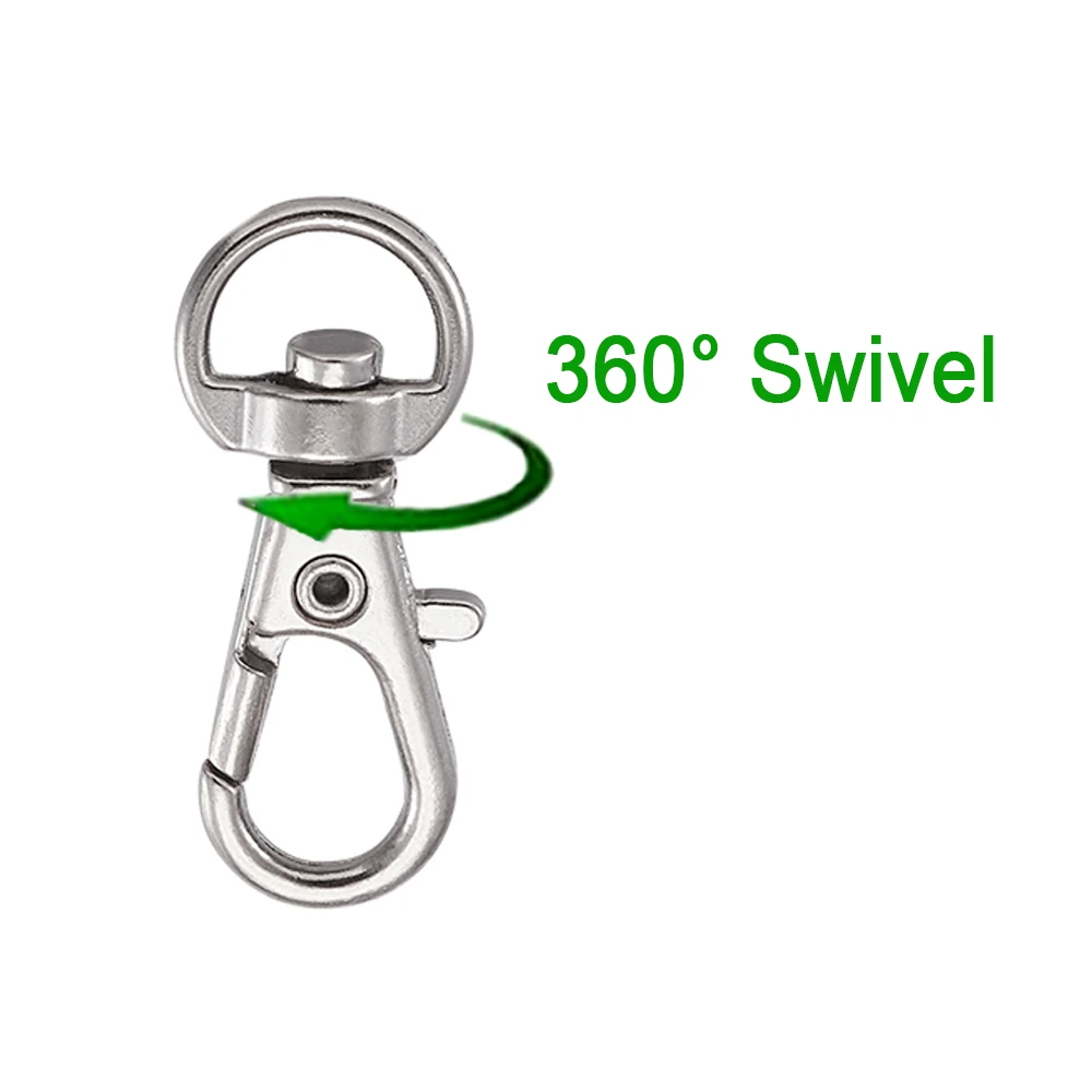 100pcs Alloy Swivel Lanyard Snap Hook Lobster Claw Clasps Jewelry Making Supplies Bag Keychain DIY Accessories about 30.5x11x6mm