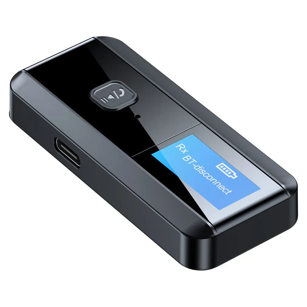 

Type-C5.0 + Edr + Lcd Display Audio Receiver Transmitter For Tv Pc Driver-Free 3.5Mm 3.5 Aux Wireless Adapter