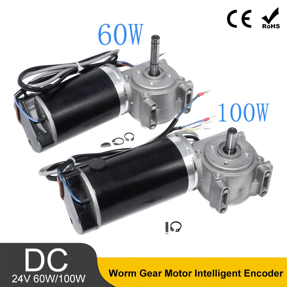 

DC 24 в 60 Вт 100 вт высокий крутящий момент червячный мотор-редуктор Интеллектуальный кодер электродвигатель для ворот для отелей автоматическ...