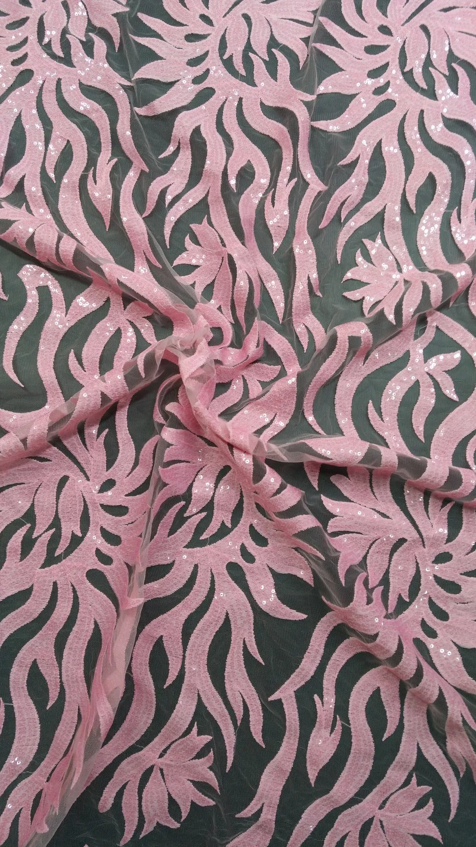 M15561 New French Nigerian Sequins Net Lace African Tulle Mesh Sequence Fabric High Quality For Wedding Dress 5yards/lot | Дом и сад