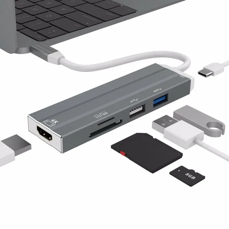 6 в 1 тип c к HDMI USB 4K 3 0 устройство для чтения карт SD TF PD зарядный адаптер
