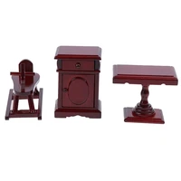 112 doll house toys dollhouse miniature red wooden rocking horse chair cabinet table nursery room furniture accessories