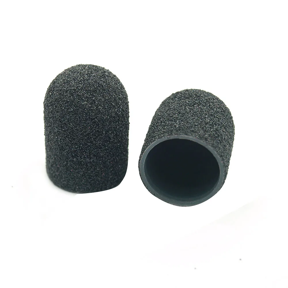 EasyNail 10pcs BlackSanding Caps Electric Nail Drill Bit  Bands UV Gel Polish Remover for Manicure Pedicure Milling Accessories