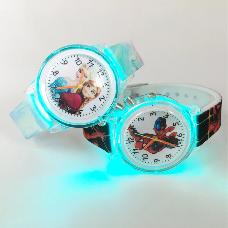 Цветной светильник-вспышка детские часы принцессы подарок для девочек