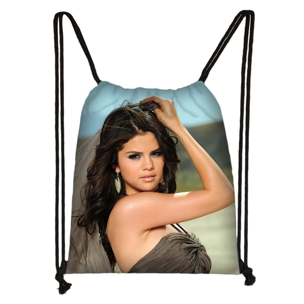 На заказ Selena Gomez сумка на шнурке Сумка Повседневный Рюкзак Подростковая для