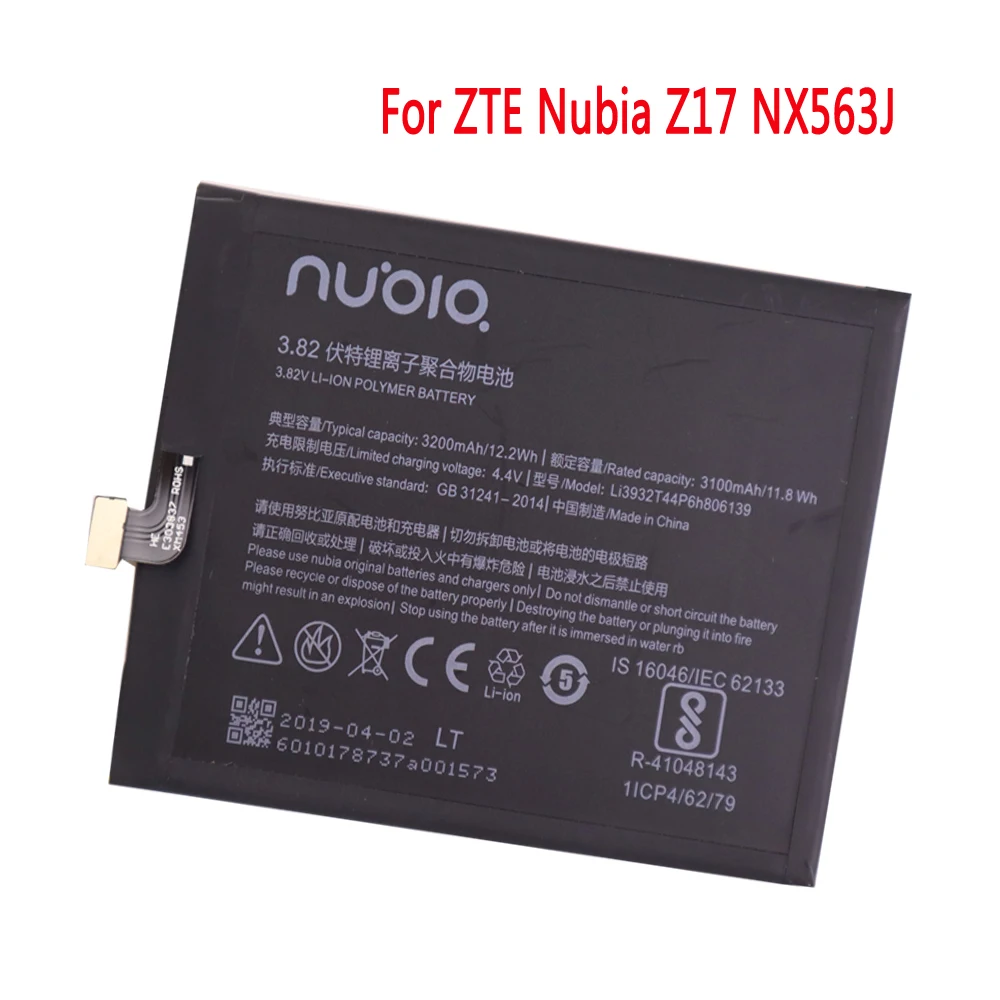 Высокое качество Li3932T44P6h806139 батарея для ZTE Nubia Z17 NX563J 3200mAh|Аккумуляторы мобильных