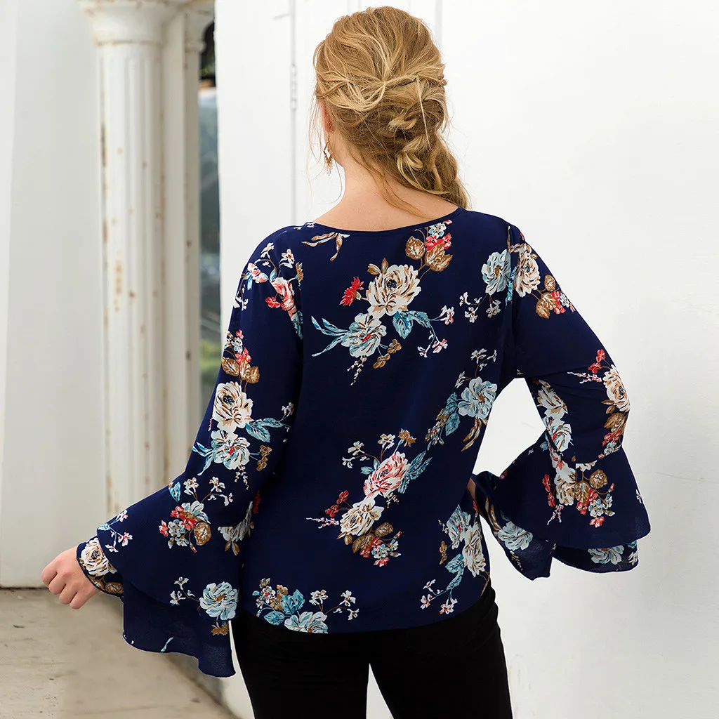 Набивные шифоновые блузки рубашки женские топы Модные повседневные блузы с