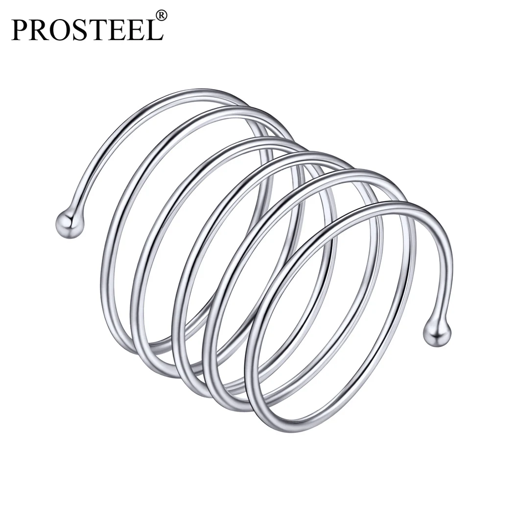 

PROSTEEL 925 Sterling Silver Opening Ring Full Finger Ring Gift Knuckle Stacking Adjustable for Women PYR15042B