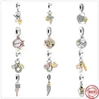 Подвеска сделай сам из серебра 925 пробы с двумя цветными брелоками в виде дерева