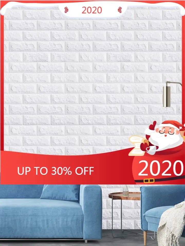 

3D Stereoscopic Wall Sticker Anti-collision Brick Brick Wall Foam Wallpaper Renovation Wallpaper Self Adhesive Water 77*70cm