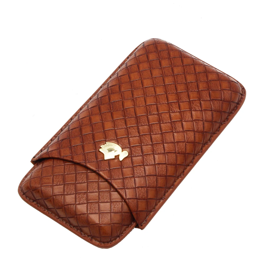 COHIBA Cigar Case Travel Humidor Portable Outdoor For 3 Ciagrs Tube Holder Mini Leather Box |