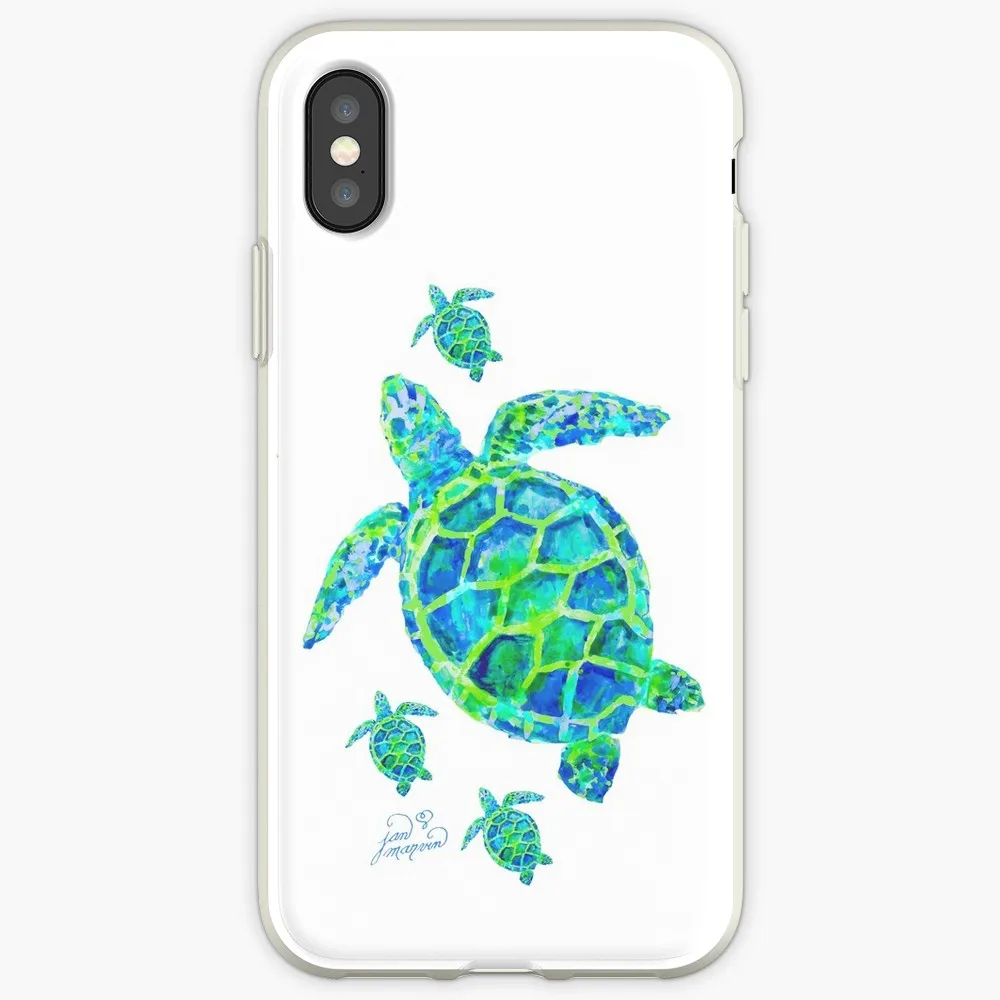 Мягкий чехол с морской черепашкой для iPhone 7 8 6 6s Plus 5S 4 силиконовый прозрачный X Xs 11