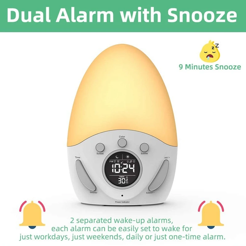 

Ok to Wake Clock, Kids Alarm Clock, Toddler Alarm Clock with Sleep Training, Press Night Light for Girls, Kids, Children