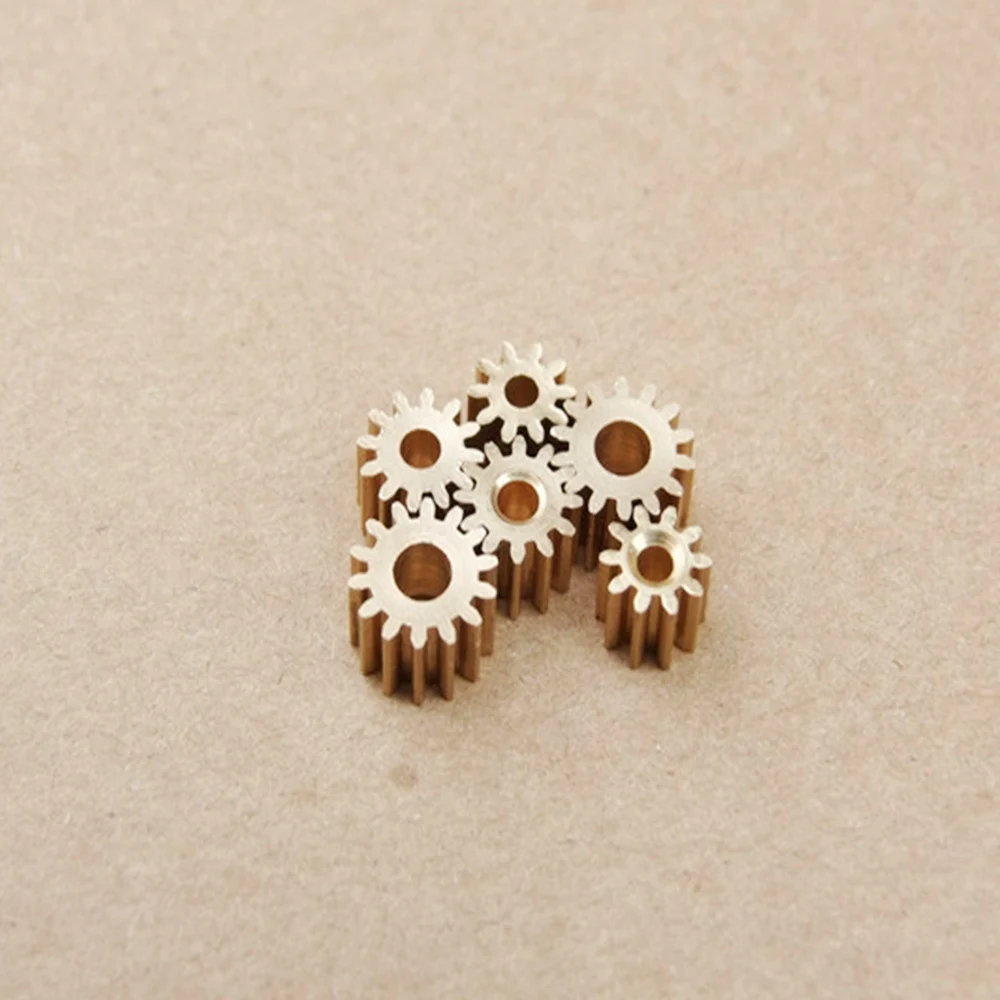 10 шт Мини шпиндель мотора латунная шестерня 9 зубьев 0 4 модуль 91A металлическая