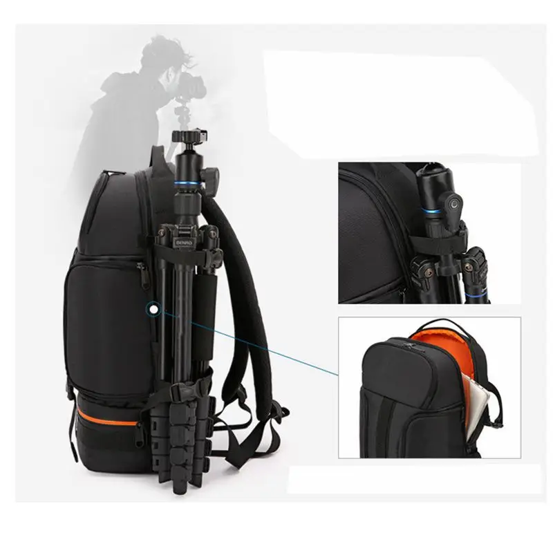 large laptop tripod case bag photo video waterproof shockproof camera shoulders soft padded reflective stripe fit 15 6 inch new free global shipping