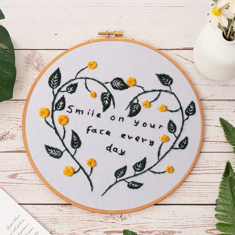 Набор для вышивки цветы любовь с кольцом рукоделие сделай сам вышивка крестиком