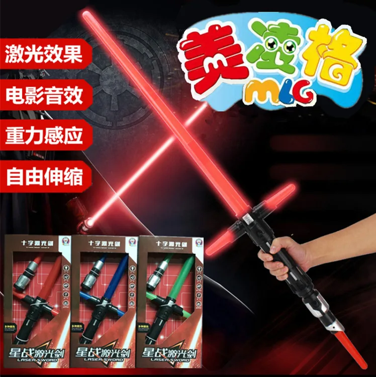 3 стиля Звездные войны крест световой меч лазерный игрушка светящийся звук