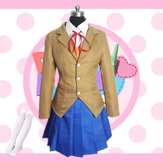 Doki Monika для костюмированной вечеринки, школьная форма, игровой костюм для девочек, Sayori Yuri Natsuki - Цвет: package B