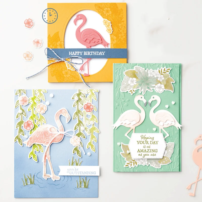 

2021 New Flamingo Metal Cutting Dies and stamps Craft Handmade Album Handbook Decor DIY Scrapbooking Card Stencil Paper 188 189