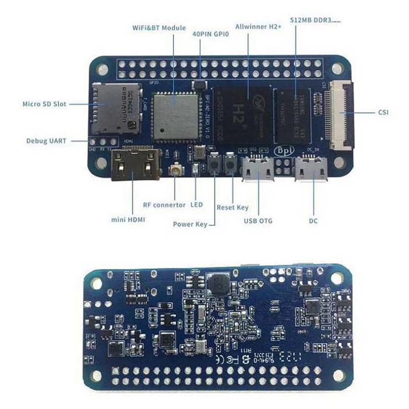 Для Banana Pi M2 Zero с открытым исходным кодом четырехъядерная одинарная плата Bpi 0 С 512