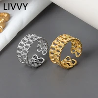 livvysilver color rings simple style silver color multilayer line rings for women gifts large chains rings 2021 trend