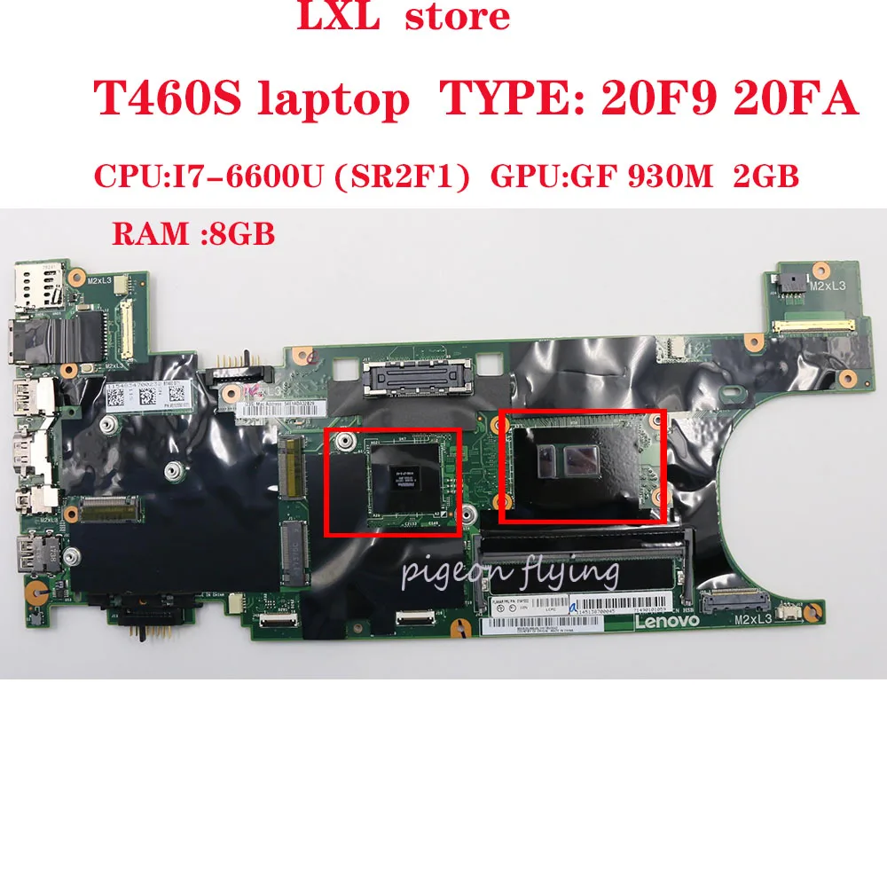 

Материнская плата T460S для ноутбука Lenovo Thinkpad 20F9 20FA BT460, стандартный ЦП: Стандартный графический процессор: GF930M 2 Гб ОЗУ 8 Гб FRU 00JT963