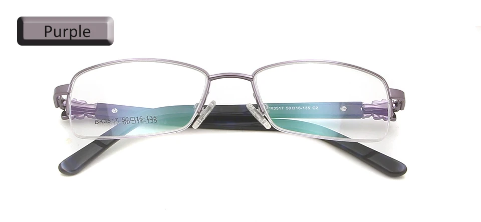 eyewear purple Rhinestone Women'S Eyeglasses Frame With Diamonds Golden Women Half Rim Metal Optical Frame Alloy Woman Square Glasses - Цвет оправы: eyewear purple