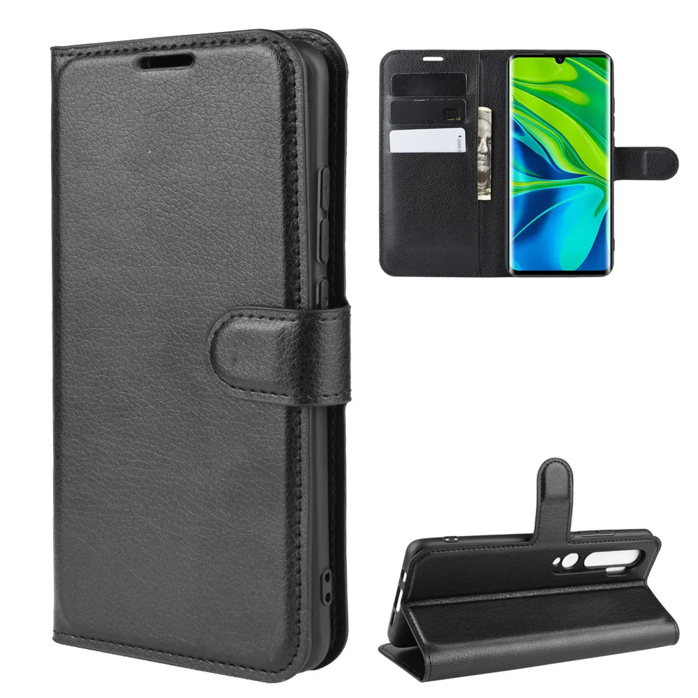 Чехол-книжка для Xiaomi Mi CC9 Pro из искусственной кожи с отделением карт и подставкой
