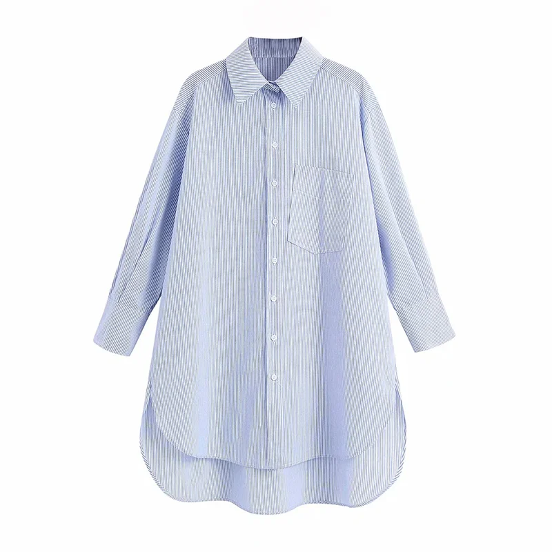 

В винтажном стиле, с длинным рукавом боковые вентиляционные отверстия женские рубашки для женщин с карманом через Размеры d Асимметричный д...