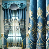 european curtain taped velvet embroidery thickened cloth chenille luxury living room bedroom french window shade cloth