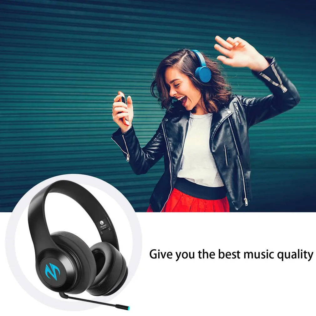

Wireless Headset Bilateral Stereo Music Headphones With RGB Light Mic Bluetooth 5.0 Low-latency Gaming Earphone 24H Playtime