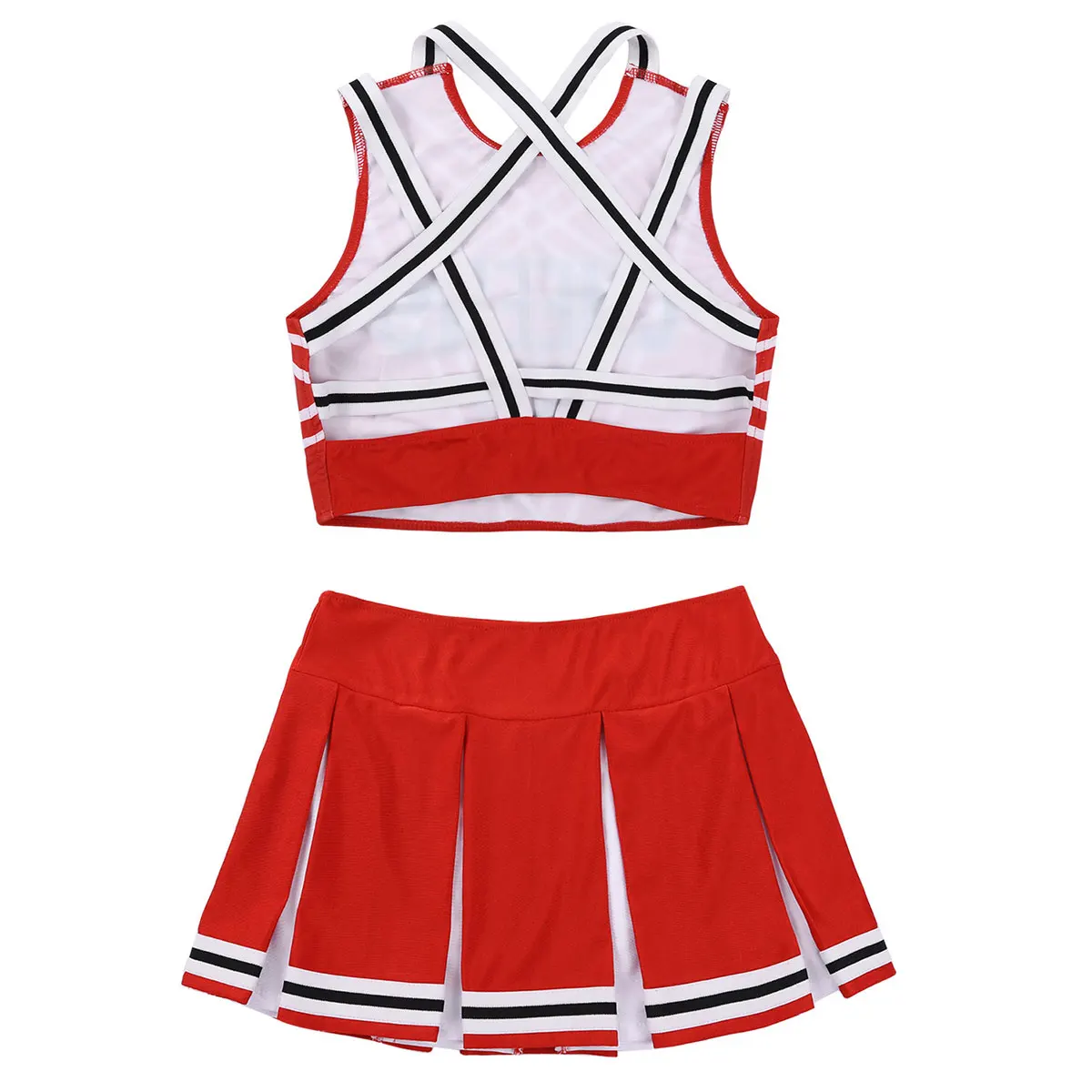 Women Schoolgirls Cosplay Uniform Sexy Lingerie Gleeing Cheerleader Sleeveless Crop Top Mini Skirt Exotic Set Halloween Costumes |