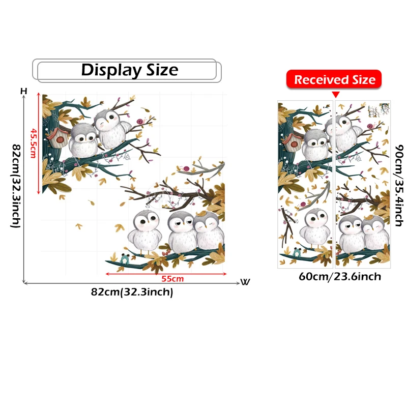 Милые стильные настенные Стикеры с 6 птицами на ветках ручной работы наклейки для