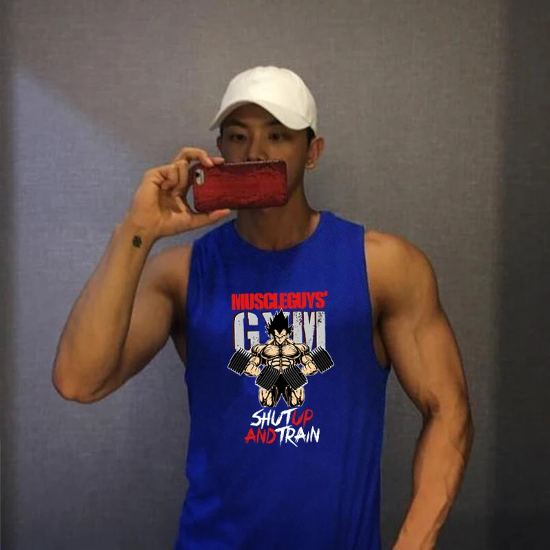 Майка мужская сетчатая тренировочная Повседневная модная спортивная одежда